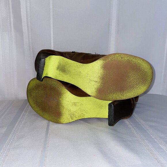 DIESEL "Rita" Women's Brown Leather Ankle Boots Size 9.5 Distressed Look - Picture 6 of 8